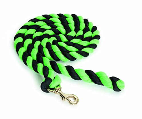 Shires Headcollar Leadrope With Trigger Clip: Black/Lime