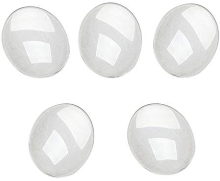 Dophee 10PCS Transparent Oval Glass Cabochon Clear Oval Glass Dome Flat Back Crystal Cabochons for Jewelry Making Photo Pendant Necklaces Craft DIY, 40x30mm