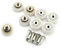 AKORD 8 Sets 19mm Stainless Steel Shower Door Wheels Rollers Runners, White, 19mm x 5mm