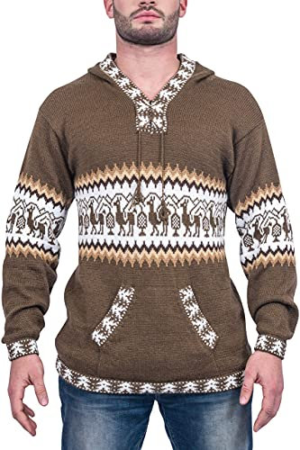 Gamboa Alpaka Pullover Herren Strickpullover Norwegerpullover Winterpullover Männer für Herbst Winter
