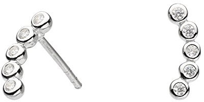 Dew Ohrstecker aus Sterlingsilber mit Zirkonia, gebogen