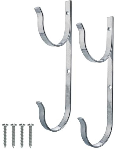 U.S. Pool Supply Pool Pole Hanger - 2 Aluminum Pool Hooks for Poles, Holder
