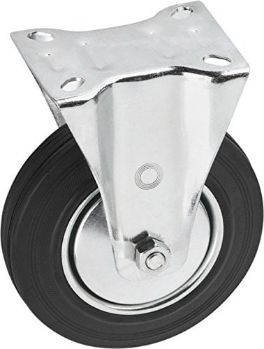 Metafranc Bockrolle Ø 200 mm - 140 x 110 mm Platte - Vollgummi-Rad - Weiche Lauffläche - Rollenlager - 205 kg Tragkraft / Transportrolle / Möbelrolle / Schwerlastrolle / 803070