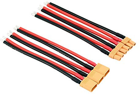 OliYin 3pairs XT30 Plug XT-30 Male Female Connectors Cable with 16awg 10cm Slicone Wire for RC LiPo Battery FPV Turnigy/Zippy (Pack of 3)