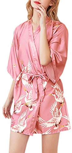 Elonglin Damen Nachthemd Gr. 50 DE, Rouge Corail-a