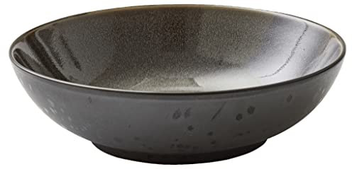 BITZ Salatschüssel, Schüssel/Schale aus Steinzeug, Spülmaschinenfest, Durchm. 24 cm, Schwarz/Grau