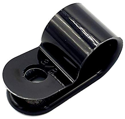 100 x 19mm Plastic Electrical Cable Pipe P-Clips Nylon Black Clamps