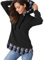 Aitos Pulli Damen Hoodies Damen Pullover Kapuzenpullover Sweatshirt Pulli Zweifarbige Longsleeve Tops Doppelte Kapuzenpulli Casual,Z-schwarz-3,XL