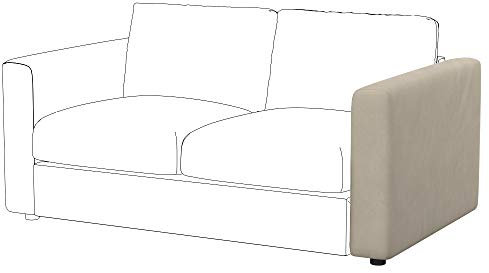 Soferia Kompatible Ersatzbezug fur VIMLE Armlehne, Stoff Majestic Velvet Beige (FLECKENABWEISEND und WASSERABWEISEND), Beige