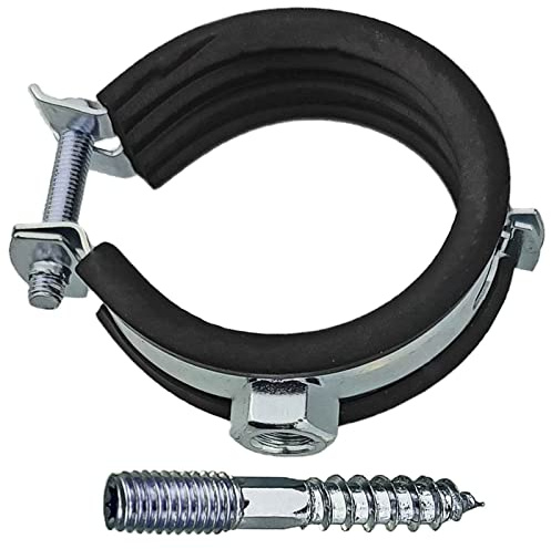 MegaHaustechnik Gelenk-Rohrschellen aus Stahl verzinkt, Set 5 Stück mit Stockschrauben, Spannbereich 13 bis 15mm Rohr-Außendurchmesser 1/4 Zoll, mit Schallschutz, mit M8 Gewinde-Mutter