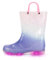 EUXTERPA Stivali di gomma per bambine e bambini, si illuminano, con glitter, con manico, per bambini, Frozen Purple Ombre, 33 EU