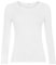 KATSSI Women’s Ladies Long Sleeve Stretch Plain Round Scoop Neck T Shirt Top ML White