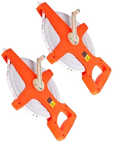 QWORK® 2 Pezzi Metro a Nastro in Fibra di Vetro, 100M /330 FT per ingegnere