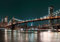 decomonkey Fototapete New York 350x256 cm XXL Design Tapete Fototapeten Tapeten Wandtapete moderne Wand Schlafzimmer Wohnzimmer Deko Modern Stadt City NY Brücke Panorama Licht Nacht