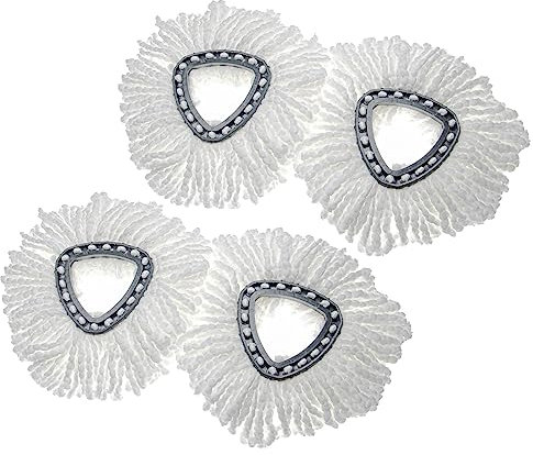 vhbw 4X Testina pulente Compatibile con Vileda Easy Wring & Clean, Turbo Easy Wring mocio, lavapavimenti - Microfibra, Nero/Bianco