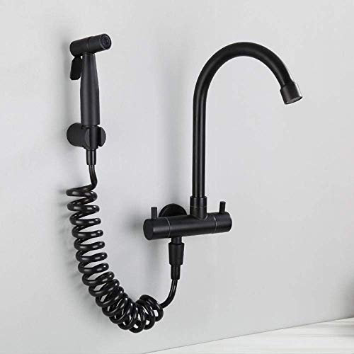 Wasserhähne,moderner Wasserhahn,Hochdruckreinigung,Spritzpistole,schwarzer Wasserhahn,Balkon,Mopp/Wäschebecken,einzelner, kalter, drehbarer Wasserhahn mit doppeltem Verwendungszweck/a little surprise