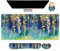ARTSO Large Gaming Mouse Pad Set, Keyboard Wrist Rest Support + Mouse Wrist Cushion + Extended Mousepad + Coaster, 35x15.5in Multifunctional Desk Mat 4pcs, Oil Painting Flowers