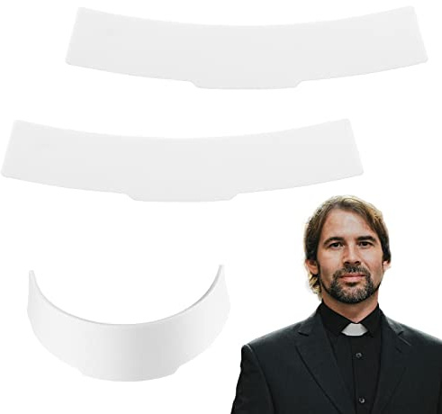 Neer 2 Pcs Detachable Priest Collar, White Clerical Collar Tab for Clergy | Shirts or Cassock Robes, Liturgical Wear and Halloween Costume Accessories