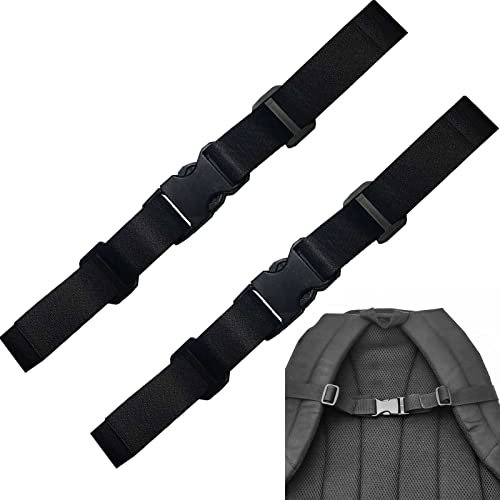 YUTOU 2 Stück Nylon Brustgurt mit Schnalle Rucksack Riemen Gurt Strapazierfähiger Brustgurt Satch ersatzschnalle beckengurt Brustgurt für Rucksack für Jogging und Wandern Außerhalb (Schwarz)