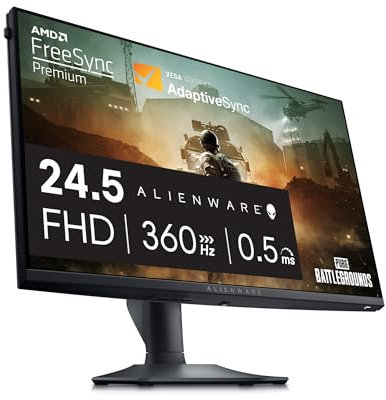 Alienware 25 Monitor da gioco AW2523HF 24.5 IPS LED Full HD (1920 × 1080) Display 360Hz - AMD FreeSync - VESA - Monitor (USB, HDMI) Regolazione altezza/inclinazione/orientabilità/rotazione - Lato