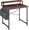 TecTake® Mesa Escritorio Industrial, con Soporte Monitor y Estante Lateral, Estructura de Acero, Escritorio Oficina, Mesa Gaming - 55 x 80 x 90 cm Madera Industrial Oscura, Rústica