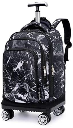 FEEIMOL Rucksack mit Rollen Reise Handgepäck mit Drehbaren Rollen, Laptoptasche mit Rollen für Jungen Mädchen (Grau)