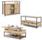 IDMarket - Ensemble Meubles de Salon Buffet, Table Basse relevable et Meuble TV Detroit Design Industriel