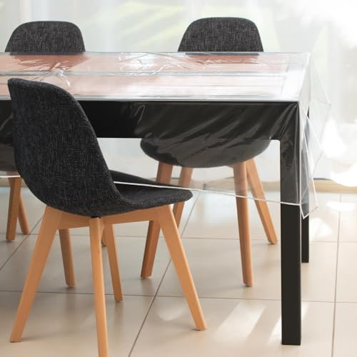 Soleil d'ochre, kristalltransparente rechteckige Tischdecke, 300 Mikron, 160 x 300 cm