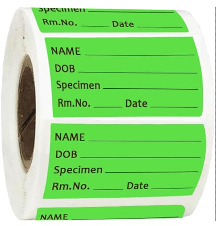Pathology Labels,2x1 Inches Permanent Paper Label,Pathology Specimen Medical Healthcare Labels,500 Pcs Per Roll