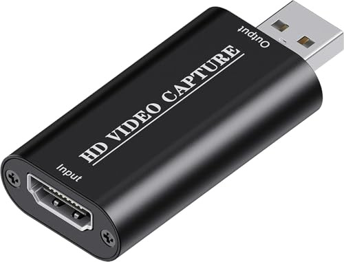 4K HDMI Video Capture Card, Cam Link Card, HDMI to USB 2.0 Game Audio Adapter, Record Capture Device for Streaming, Teaching, Gaming, Live Broadcasting, Video