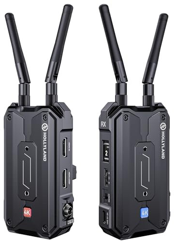 Hollyland Pyro H Inalámbrico HDMI Sistema de Transmisión de Vídeo, 4Kp30, 400m Los, 60ms Latencia, hasta 4 Receptor de Vídeo Inalámbrico, Escaneo Smart de Canales, UVC Live Stream, Youtube(1TX+1RX)