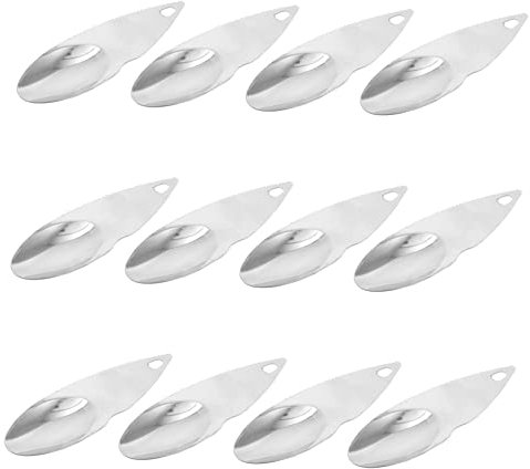 COLLBATH 12 Piezas Cuchara Para Pelar Kiwis Cuchara De Acero Inoxidable Abridor De Kiwi Cuchara De Kiwi Naranja Tazón Grande Hawaiano Limón Pelado Acero Inoxidable 430 Excavador De Cucharas