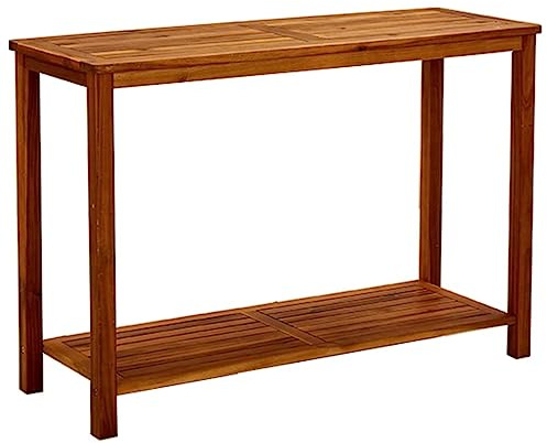 CKioict Partytisch Bistrotisch Outdoor Stehtisch Outdoor Garten Konsolentisch 110x40x75 cm Massivholz AkazieGeeignet für Pools, Gärten, Rasenflächen