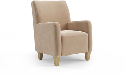 Cavadore Sessel Vida / Polstersessel im trendigen Design / 74 x 93 x 81 / Mikrofaser, Hellbraun-Beige