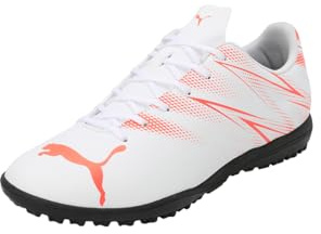 Puma Attacanto Turf Herren-Fußballschuhe, Puma Weiß-leuchtendes Rot, 10