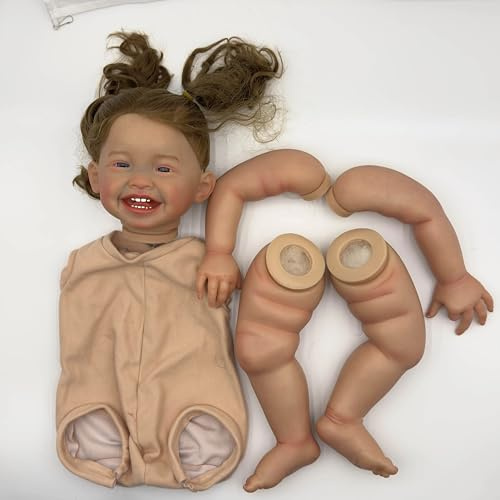 Enjoy with Love Neue 24inch Mila Lifelike Unfinished Reborn Doll Kit bemalte Puppe Kit Puppenteile mit Handwurzel Haar