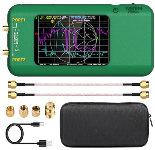 BSIDE P5 VNA Vector Network Analyzer 10KHz-1.5GHz MF HF VHF UHF Antenna Analyzer with 3.98″ Touch Screen 3000mAh Rechargeable Battery for S Parameters Voltage Standing Wave Ratio Phase Smith Chart