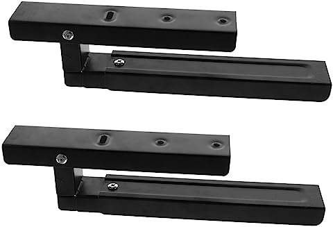 HOMSFOU Microwave Holder Stand Wall-Mounted Microwave Bracket Under Cabinet Black Space-Saving