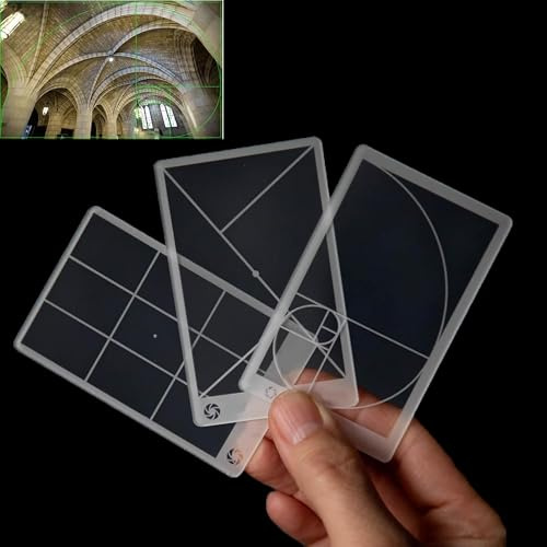 Syiyunran Painting Viewfinder Composition Tool - 3er Pack, Goldenes Dreieck, Fibonacci, Drittelregel Kompositionswerkzeug, Betrachten von Fotografie, Malen, Skizzieren, Passt in Ihre Tasche