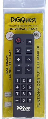 Telecomando Universale EASY per tutte le TV - Tasti grandi per una maggiore visibilià.Ideale anche per strutture alberghiere, ospedaliere...Mantiene le impostazioni in assenza di batterie.