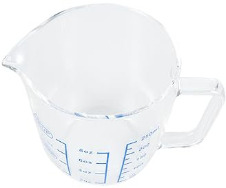 Cabilock Taza Medidora de Vidrio de 250 Ml para Niños Y Niñas Taza Medidora para Hornear Vidrio de Silicona Apto para Microondas