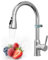 RUN HELIX Grifo Cocina Extraíble, Grifo Cocina Cabezal de Ducha de 2 Funciones, Giratorio 360° y Diseño de Arco Alto, Grifo de Cocina de Acero Inoxidable, Fácil de Instalar, Cromo Pulido