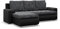 Mebligo - Ecksofa mit Schlaffunktion und 2 Bettkasten Schwarz + Schwarz 230x89x159 (BxHxT) FORESTA - Links Eckcouch, Sofas & Couches, Couch L Form, Cauchsofa, Sofa Wohnzimmer