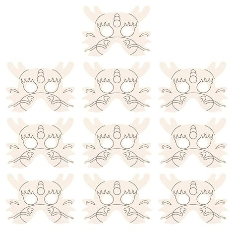 VANZACK 10 StüCk Diy Papiermaske Zum Bemalen Drachenmaske FüR Kinder Kreative Malprojekte Und Basteln Bei Kindergeburtstag