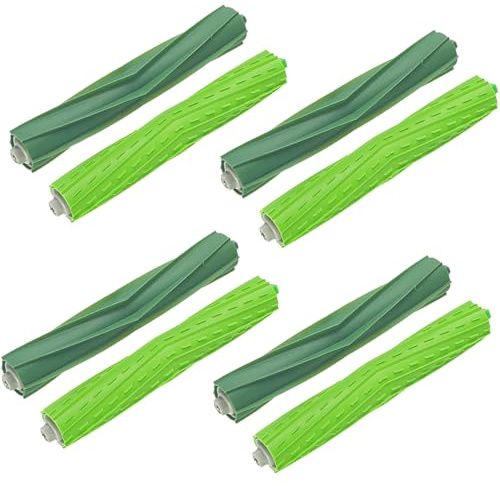 HUAREW 4 Set Rollen Bürste Ersatzteil für iRobot Roomba e/i/j Serie | Bürsten Zubehör für Roomba i7 i7+ i3 i3+ i4 i4+ i6 i6+ i8 i8+ j7 j7+ E5 E6 E7 Saugroboter, 8 Gummibürsten