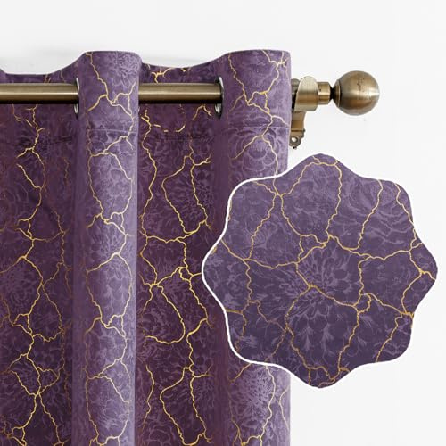 Ystyle Tende Per Interni In Velluto 2 Pezzi, 140x225cm, Tende Oscuranti Termiche Isolanti, Anti-Rumore, con Anelli, Tenda Moderna per Camera da Letto e Soggiorno, Viola Chiaro