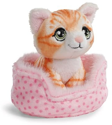 NICI Kuscheltier Katze rot getigert 12cm im Körbchen