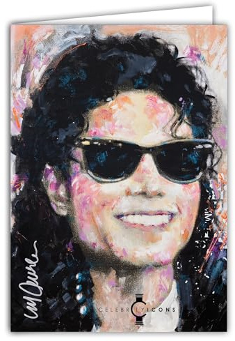 IETSCPXL-19774 Maxi-Karte, groß, XL, 22 x 31 cm, Michael, Sänger, Star Amerikanischer Sänger, Celebrity Icons, Sidney Maurer, offizielle Lizenz – Innen 44 x 31 cm mit Umschlag – Geschenk zum