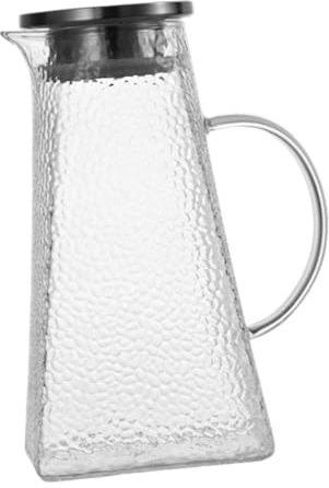 TOYZFRIENDY Glaskaraffe mit Deckel Wasserkaraffe aus Hochwertigem Glas für Kalte Getränke Haushalt Wasserkrug Vielseitig für Saft Tee Milch Bier Eistee Geeignet