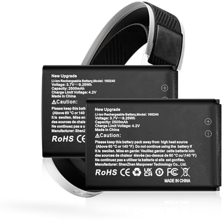 2er-Pack Arctis Pro 160240 Akku, 2500 mAh Li-Ionen-Ersatzakkus für Steelseries Arctis Pro Wireless Siberia 800,Siberia 840,61298RX Headsets, H Wireless Gaming Headset